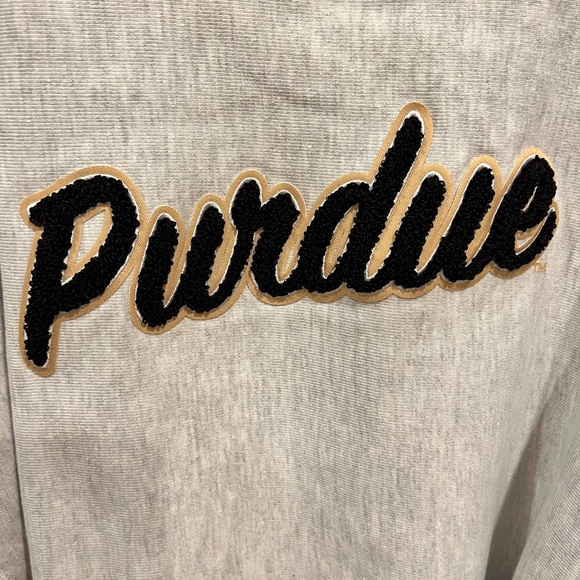 Champion Reverse Weave Women's Gray Purdue Cropped Half Sweatshirt - size Large - Picture 2 of 7